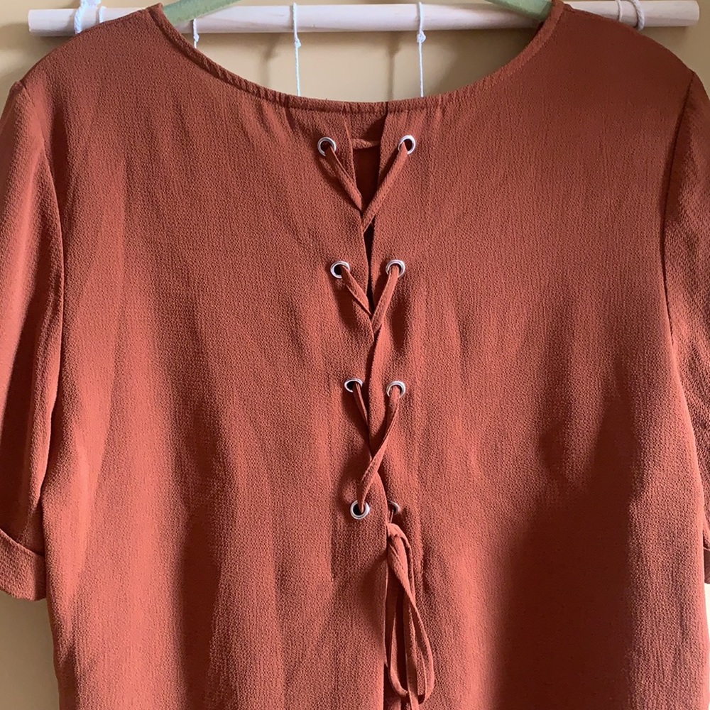 Rust tie back shirt - Picture 5 of 5